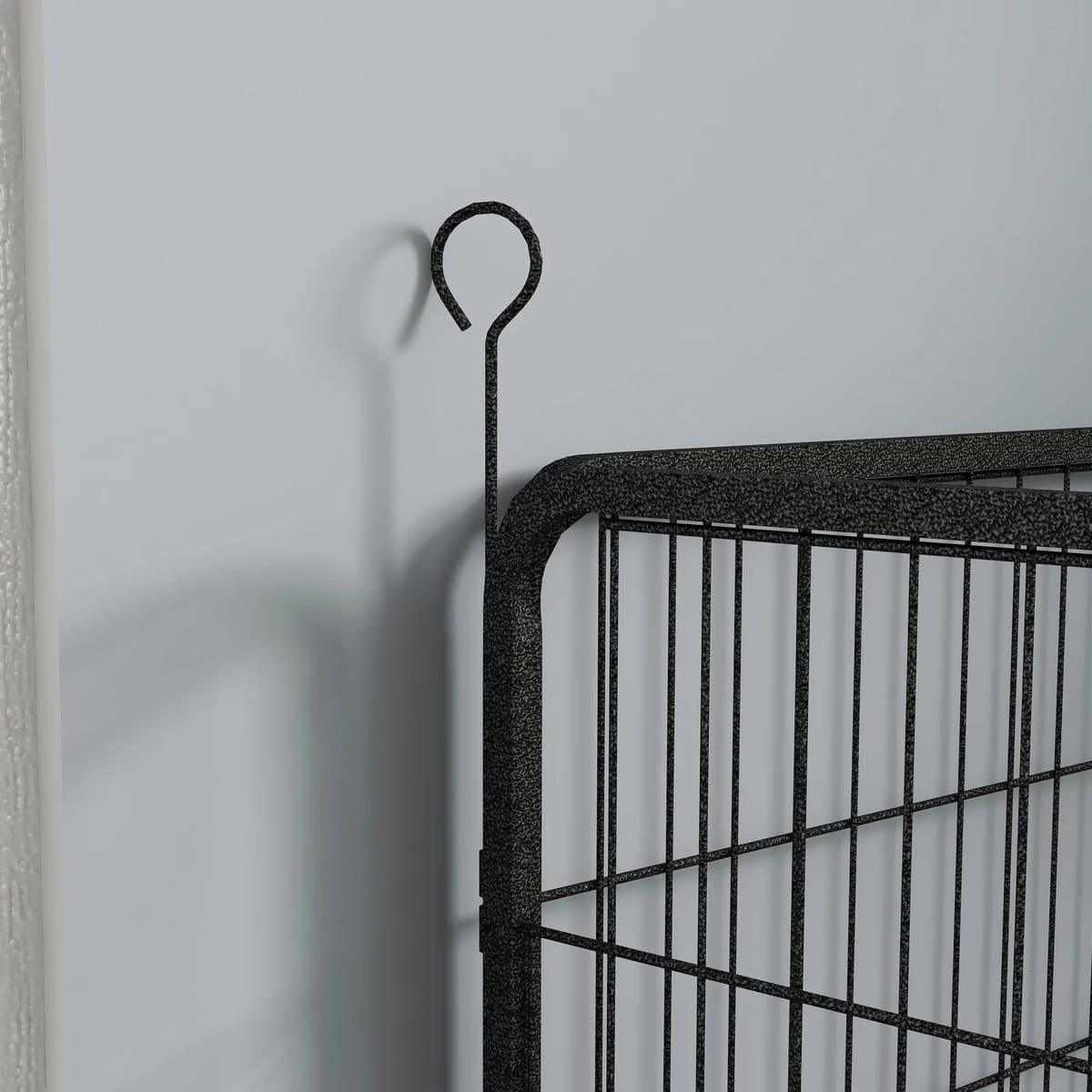 Tarc metalic pliabil pentru câini, mărimea S, 82×82×60, culoare gri, siguranță sporită 5