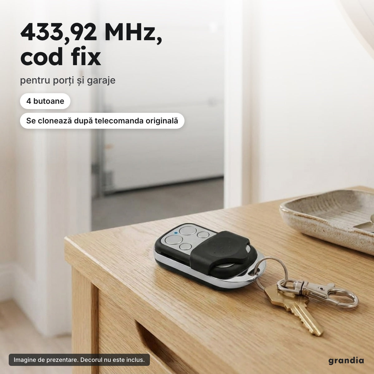 Telecomandă pentru poartă și garaj – 433,92 MHz, cod fix