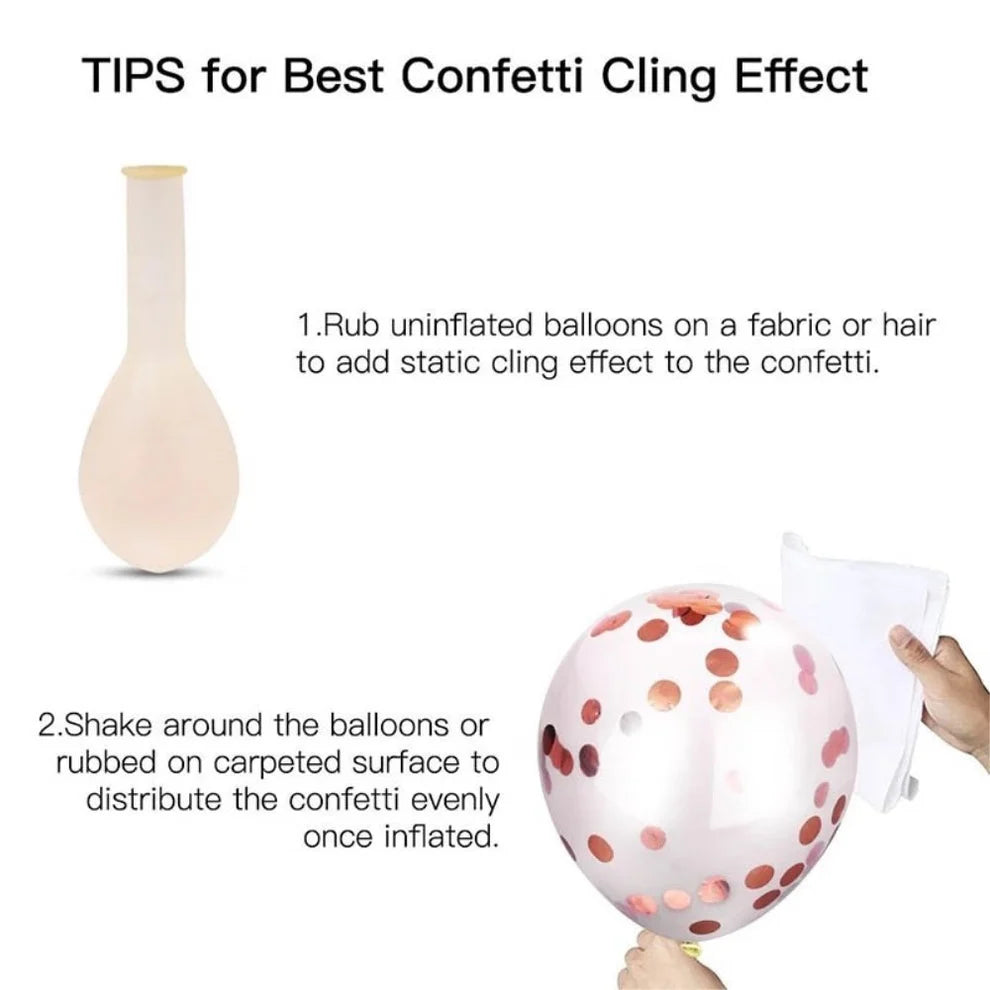 Set 10 Baloane din Latex, Flippy, Model Party Confetti, 5 x Confetti, 5 x Roz