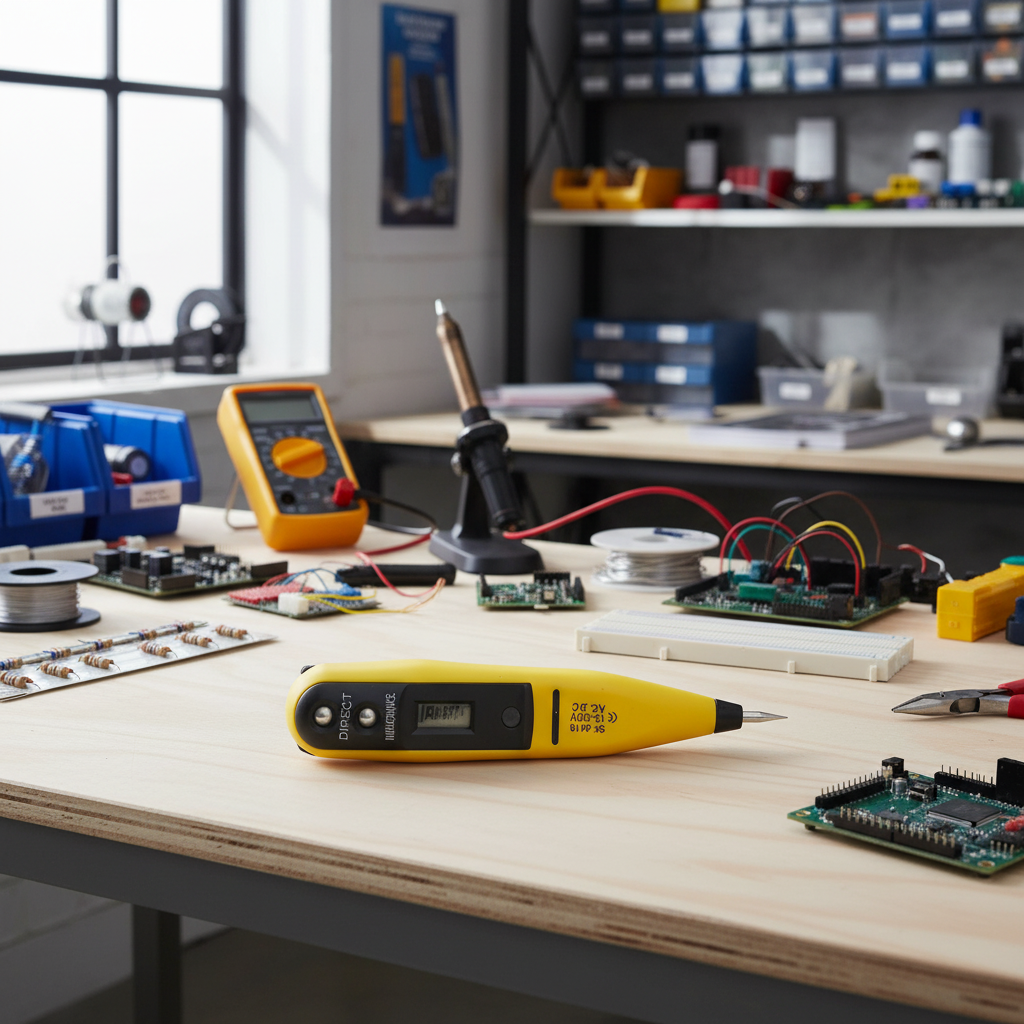 Tester tensiune digital cu ecran LCD, 12–250V, contact/inductiv 6
