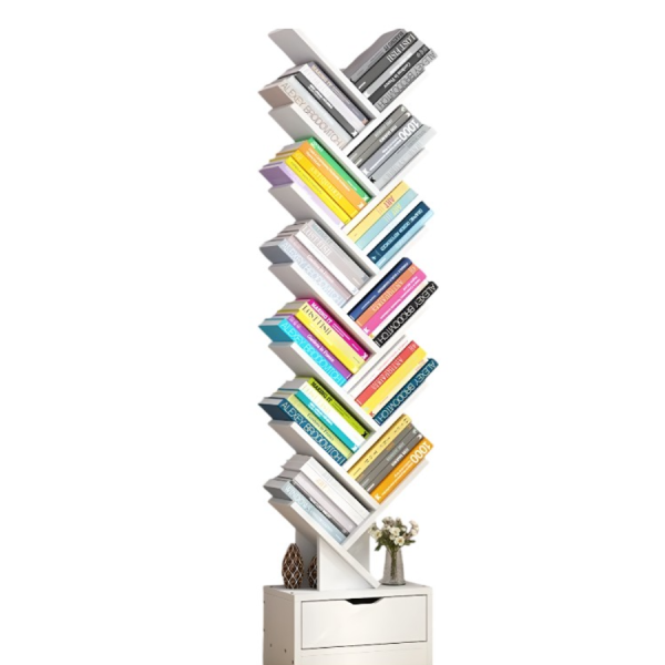 Bibliotecă Verticală cu Sertare, Rafturi Modulare, Organizator Depozitare