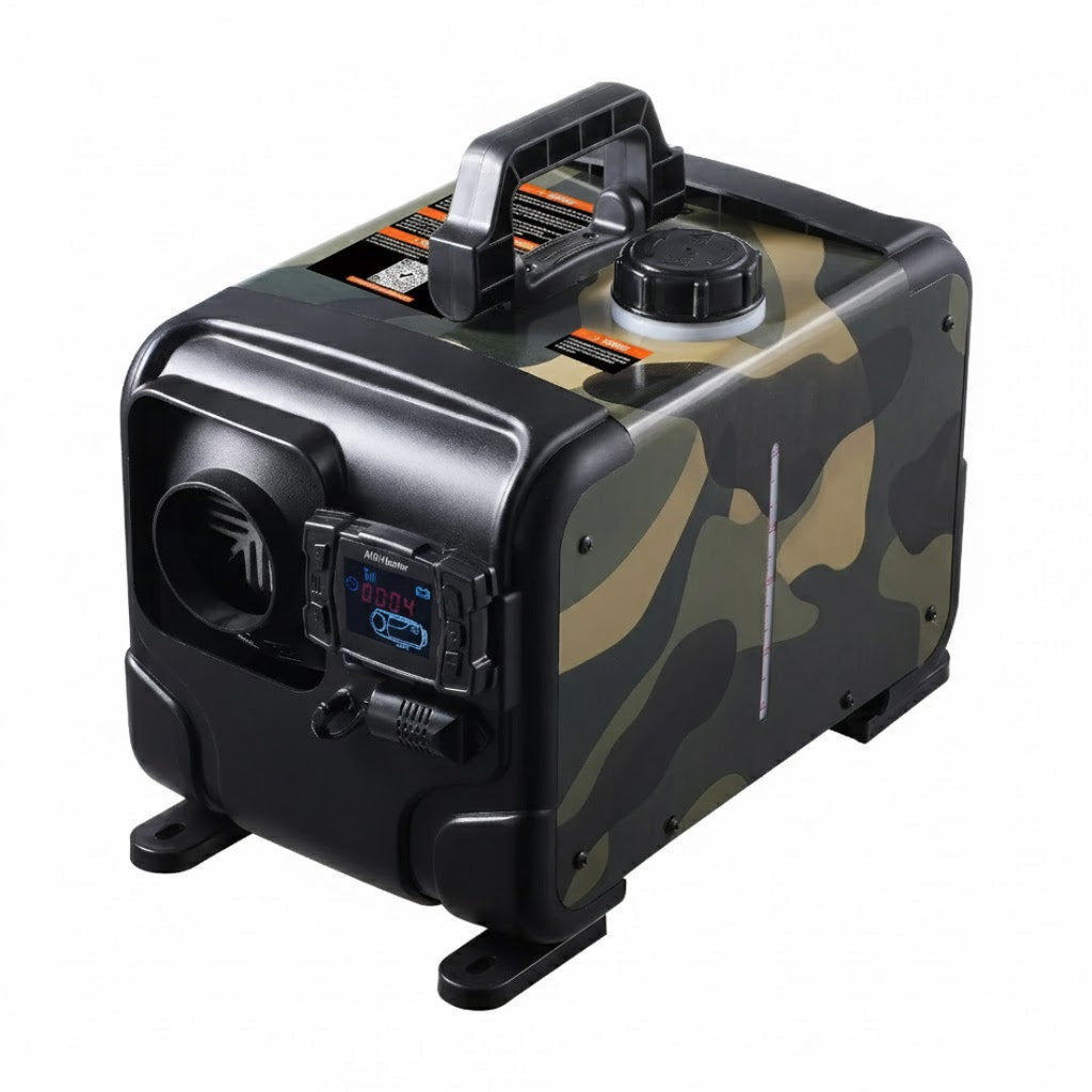 Incalzitor Diesel 5 Litri –8KW 12V/24V, All-in-One, Bluetooth, Telecomanda, Alarma CO, Portabil pentru Vehicule și Garaj