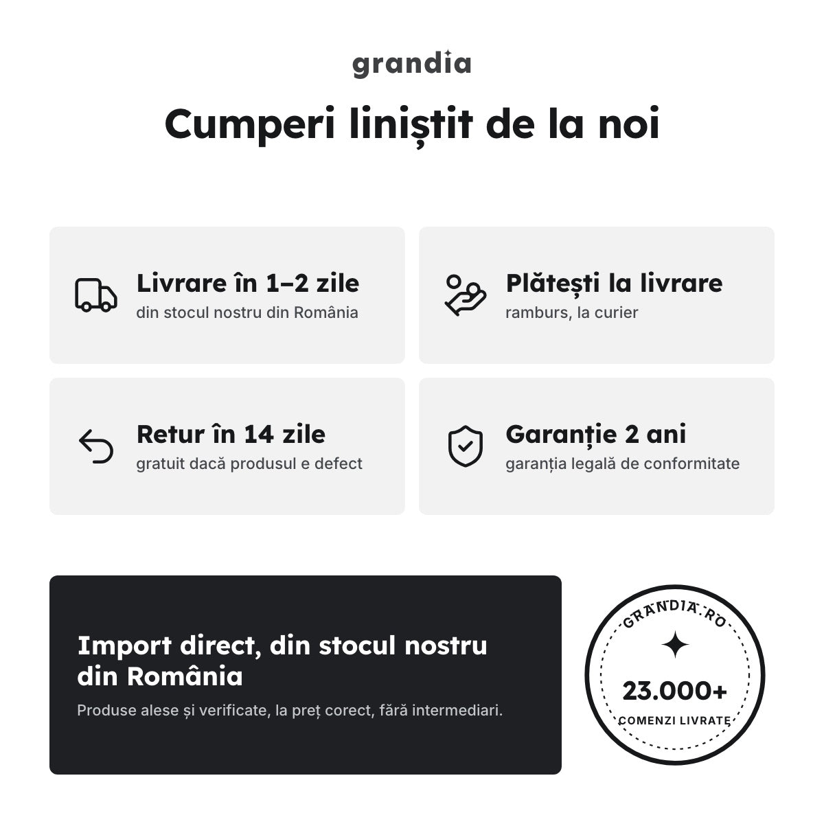 Uscător de mâini cu jet 2.000 W, alb – de ce să cumperi de la Grandia