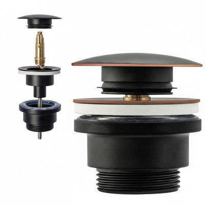 Ventil Click-Clack Lavoar Universal Negru Mat Pentru Lavoar 1