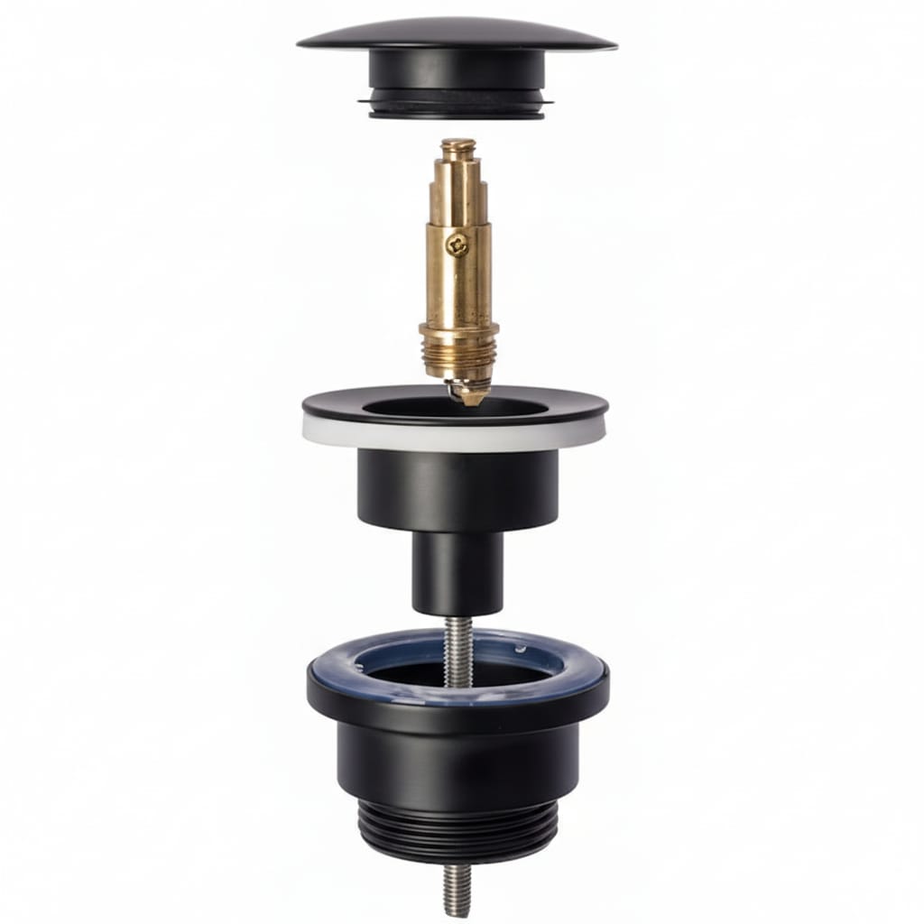 Ventil Click-Clack Lavoar Universal Negru Mat Pentru Lavoar 4