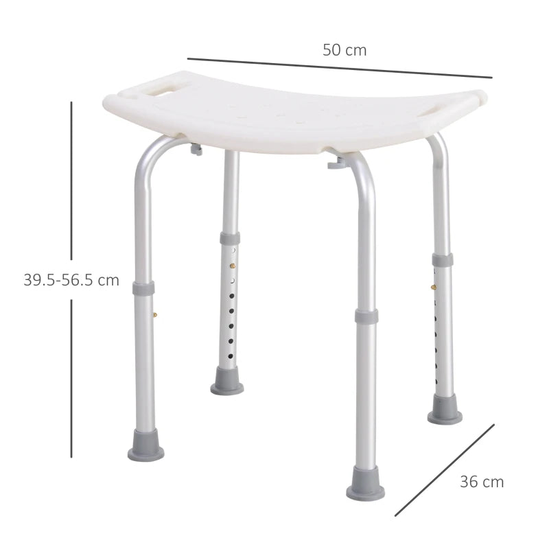 HOMCOM scaun pentru dus, antialunecare, 50x36x39.5-56.5cm